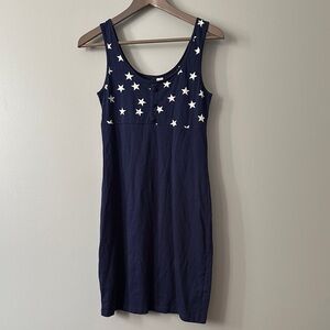 H&M Dark Navy Tank Dress with White Stars NWOT size 8